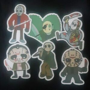 Set Of 6 NWOT Horror Jason Vinyl Stickers